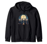 Choir of Possums Howling at the Full Moon Zip Hoodie