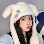 Söt Sanrio-hatt Cinnamoroll Tillbehör Kawaii Håll Varmt Tjock Plush Öronmössa Öron Rörliga Anime Mjuka Leksaker För Flickor Present (05)