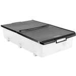 TATAY Underbed Storage Box with Double Opening Lid, 63L Capacity, with Handles and Wheels, Lid 100% Recycled Materials, BPA Free, Black, Measures 45 x 78 x 18 cm