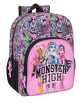 Safta Monster High Drama - Sac à dos scolaire pour enfant, sac à dos pour enfant, adaptable au chariot, idéal pour les enfants d'âge scolaire, confortable et polyvalent, qualité et résistance, 33 x 14