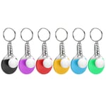 Oumefar 6pcs Keychain Mini Table Tennis Racket Key Ring Ping‑pong Bat Key Chain Key Fob for Bag Hangings Sport Lovers Gift Prize Set