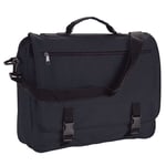 BLACK SHOULDER MESSENGER BAG SATCHEL FOR WORK COLLEGE SCHOOL OFFICE COURIER