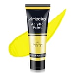 Artecho Peinture Acrylique 120ml Jaune Citron Imitation, Acrylic Paint, Peinture pour Toile, Tissu, Bois, Roche, Papier, Verre.