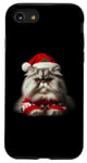 iPhone SE (2020) / 7 / 8 White Persian Cat With Santa Hat Christmas Xmas Owner Lover Case