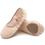 Acfoda Chaussures de Ballet Doux Toile Chaussons de Danse Femme Split Plate Classique Ballerine Fille Pilates Yoga Gymnastique Chaussons Beige 39