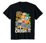 Youth 5 Year Old Safari Animals 5th Monster Truck Birthday Boy T-Shirt