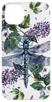 iPhone 14 Plus Dragonfly Surrounded by Lilac Flowers and Leaves Case