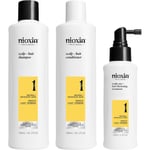 Nioxin SYSTEM 1 Naturligt, lätt uttunnat hår 3-stegs set Scalp + Hair Shampoo 300 ml + Scalp + Hair Conditioner 300 ml + Scalp Care + Hait Thickening Treatmenr 100 ml 700 ml (577,00 kr / 1 l)