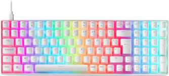 MKULTRA, Clavier Mécanique Blanc RGB, Compact 96%, Switch Outemu SQ Bleu, Langue Français.[V649]