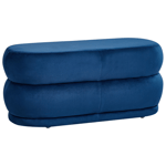 Banquette Moderne Pouf d'Appoint Rembourré en Velours Bleu Marine Ellendale