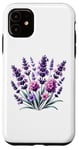 iPhone 11 colorful purple, pink flowers lavender floral blossom leaves Case