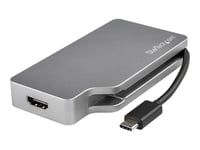 StarTech.com Adaptateur multiport USB-C - Gris sidéral - 4-en-1 USB-C vers VGA, DVI, HDMI, ou Mini DisplayPort (CDPVDHDMDPSG) - Adaptateur vidéo externe - USB-C - DVI, HDMI, Mini DisplayPort, VGA...