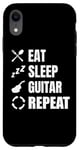 Coque pour iPhone XR Eat Sleep Guitar Repeat Guitar Player Instrument de musique