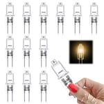 G4 Halogenlampor, 20W 12V Halogenlampor Varmvitt Dimbar, 2-stifts Klar Kapsellampa 12 st [Energiklass G]