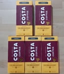 5 x Boxes Costa Nespresso Colombian Roast Espresso Coffee Pods Aluminium Capsule