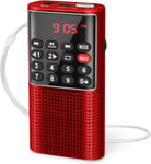 Petite Radio Portable, Mini Radio Portable Rechargeable Avec Fonction D'Enregist