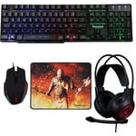 Pack Drakkar 4 en 1 ROGUE Konix / Clavier + Casque + Tapis de Souris + Souris