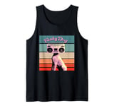 Funky dog retro boombox surreal pop cultures humor music Tank Top