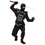 WIDMANN MILANO PARTY FASHION - Costume enfant Black Ninja, Samouraï, Guerrier, Combattant, Costumes de Carnaval