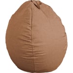 Pouf poire xl d'intérieur en tissu effet lin - 110x120 cm - Marron clair