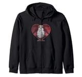 Star Wars Porg In Heart Red Pink Fade Valentine Zip Hoodie