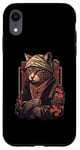 Coque pour iPhone XR Yakuza Chat Japonais Mafia Tatouage Fleurs