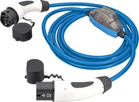 as - Schwabe 65108 Câble de Charge pour Voiture Hybride et électrique Mode 3, avec Compteur électrique Roco, 230 V/16 A, Type 2, monophasé 3,6 KW, 5 m, avec Sac de Rangement, Plage de température de
