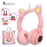 HiFi Girls Wireless Unicorn -kuulokkeet mikrofonilla Stereo Basso Söpöt Lasten Musiikki Kid Cat Bluetooth Kuulokkeet Tuki SD-kortti