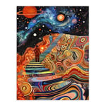 Artery8 Psychedelic Stairway to Heaven Trippy Space Living Room Large Wall Art Poster Print Thick Paper 18X24 Inch