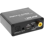 InLine 65002K Convertisseur Audio numérique vers analogique entrée Toslink et Cinch vers Cinch Sortie stéréo, Alimentation USB