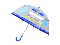 CyP Brands- Real Madrid Parapluie pour enfant, bulle, transparent, parapluie manuel, 48 cm, multicolore, produit officiel, multicolore