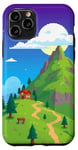 Coque pour iPhone 11 Pro Art rétro de paysage de pixels 8 bits pour les joueurs