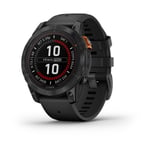 Garmin fenix 7 Pro Solar - skifergrå - sportsur med bånd - svart - 32 GB