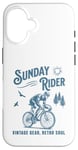 Coque pour iPhone 16 Vélo rétro pour cycliste Sunday Ride Club Racing