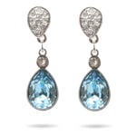 Swarovski Silver Earrings Ocean Blue Aqua White Drop Earrings - NEW GENUINE