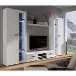 Azura Home Design - Ensemble meuble tv rumba xl 300 cm en plusieurs couleurs - Couleur: Blanc - Sans Buffet