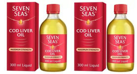 2 x Seven Seas Extra Max Strength Omega-3 Fish Oil Pure Cod Liver Oil 600ml