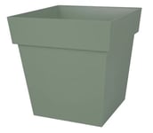 Pot carré polypropylène EDA Toscane vert laurier 39 x 39 x h.39 cm