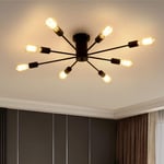 Plafonnier led, Lustre Industriel E27, Lampe de Plafond 8-lumière pour Salon Chambre Couloir Cuisine