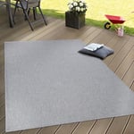 Paco Home Intérieur & Extérieur Tissage À Plat Tapis Terrasses Tapis Look Naturel En Gris 300x400 cm