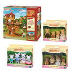 Sylvanian Families Adventure Tree House Gift Set Camping Edition & 3 Family Sets