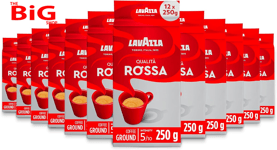 ,  Qualità  Rossa ,  Ground  Coffee ,  12  Packs  of  250  G ,  Ideal  for  Moka