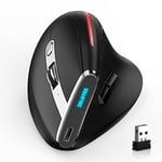 Zeerkeer Souris sans Fil Souris Ergonomique sans Fil Gamer Peut être Chargé Vous Pouvez Personnaliser Les Touches de Raccourci Apporter 8 Clés et 5 Niveaux DPI Réglables Connexion Bluetooth（Noir）