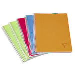 Clairefontaine Cahier Linicolor Fresh - reliure spirales A4 180 pages grands carreaux couvertures polypro assorties