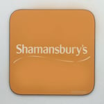 Shamansburys (white text) - Mighty Boosh Drinks Coaster / Bar Mat -Sturdy, Gloss