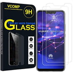 VCOMP® Lot 2 Films Vitre Verre Trempé de Protection d'écran pour Huawei Mate 20 Lite 6.3"/ Maimang 7/ SNE-AL00/ SNE-LX1 [Les Dimensions EXACTES du Telephone: 158.3 x 75.3 x 7.6 mm] - Transparent