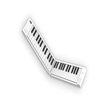 Piano pliable portable Blackstar | Piano portable de 49 touches avec batterie rechargeable USB intégrée et MIDI via USB. Clavier de piano 128 sons, 1,01 kg, 39 cm, BA203012