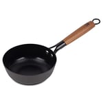 MasterPRO Odín | Poêle antiadhésive 16 cm | En fer pressé | Poignée ergonomique en bois d'acacia | Ustensiles de cuisine | Tous feux, Noir