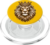 Le lion royal avec le roi des animaux couronne le lion PopSockets PopGrip pour MagSafe