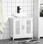 Under Sink Cabinet Bathroom Vanity Unit White Storage Shelf Modern Cupboard Unit